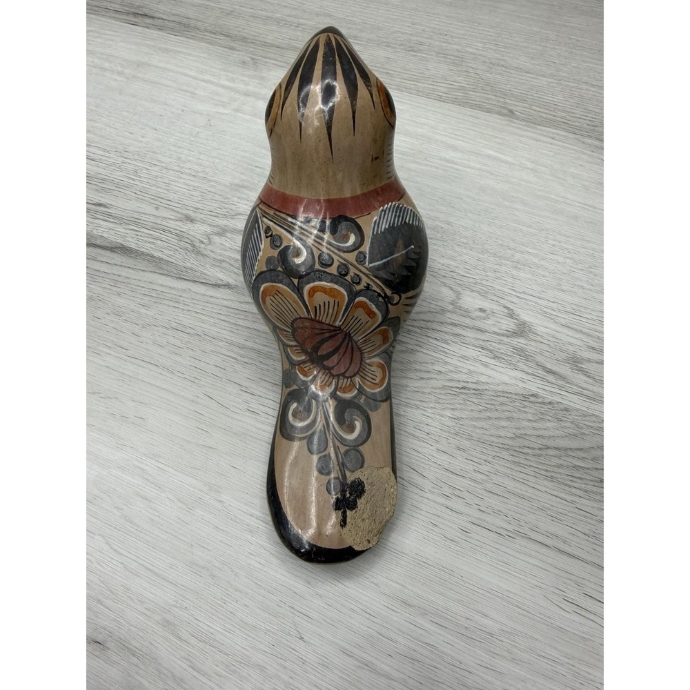 Tonala Mexican Pottery Toucan Figurine Hand Painted Folk Art - Picture 2 of 7